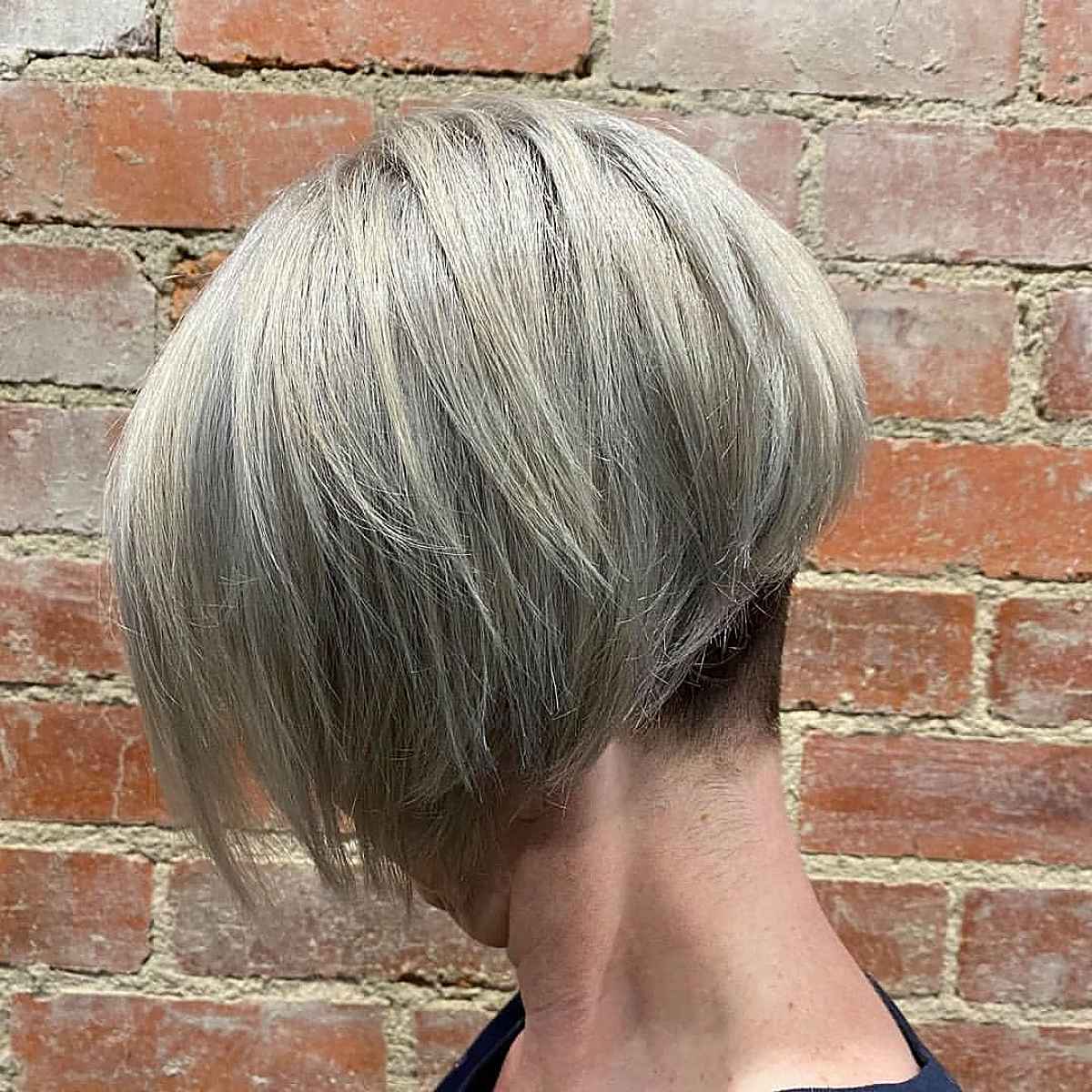 wispy bob with an undercut for women 60 and over