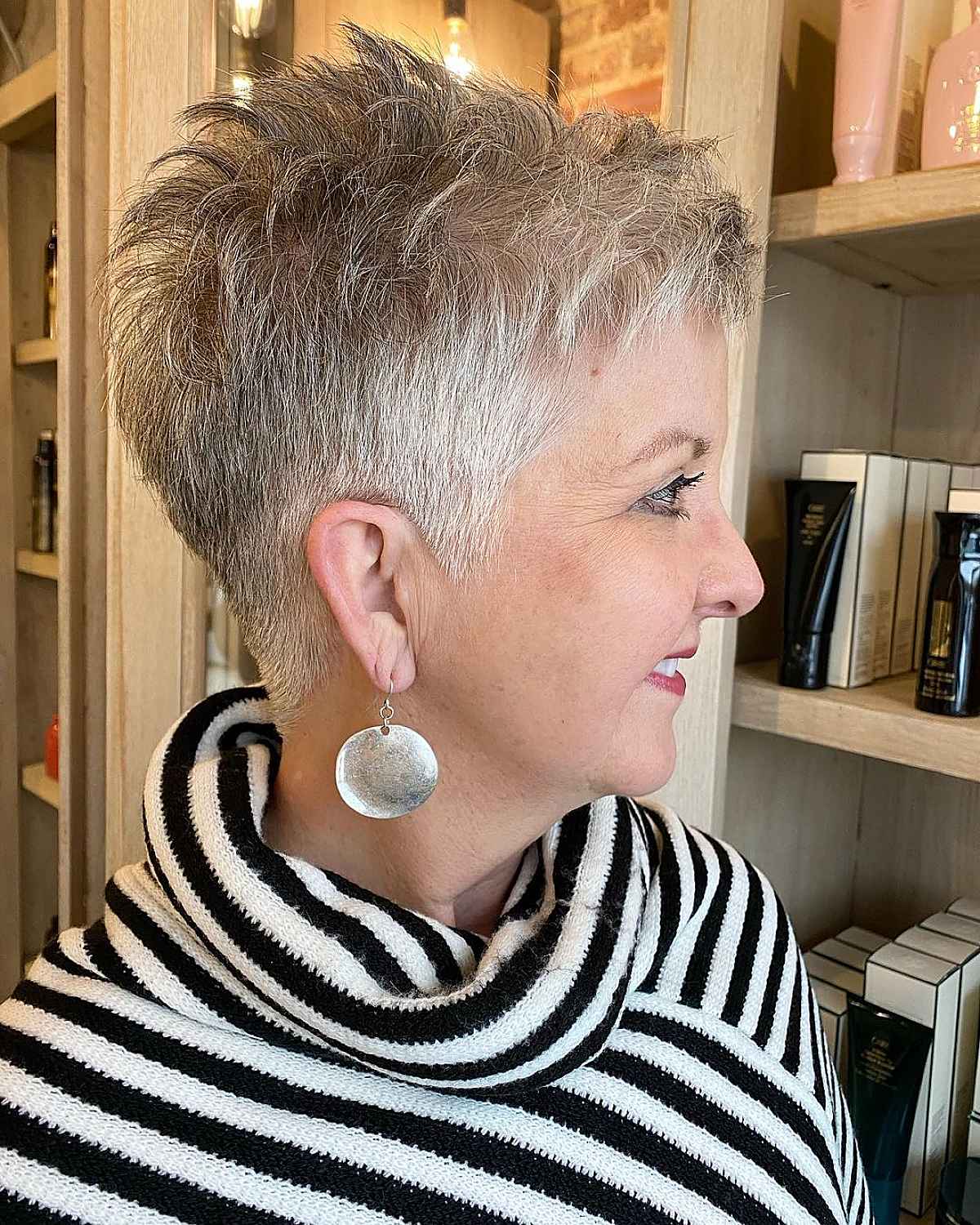 younger looking spiky pixie for 60 year olds with short hair