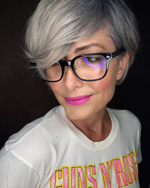 1 ashy long pixie with gray hair growing in