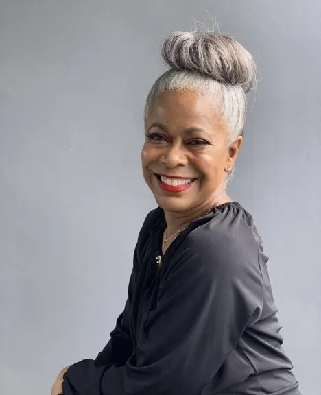 5 high bun for mature ladies