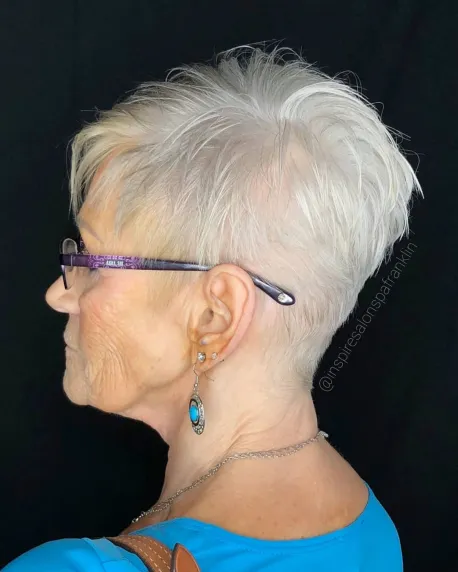 70 Gray Pixie for Fine Hair