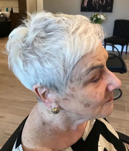 70 White Choppy Pixie