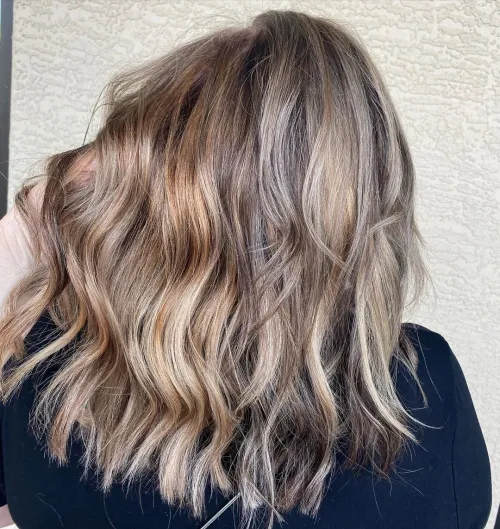 9 ashy blonde balayage for transitioning to gray hair