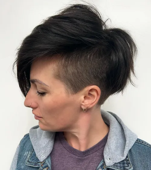 Asymmetrical Pixie Bob for Thick Hair