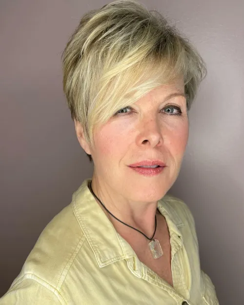 Asymmetrical Pixie with Long Bangs