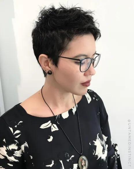 Black Messy Tousled Pixie