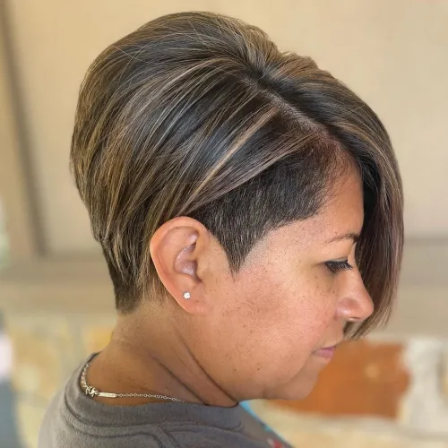 Blended Highlights on Pixie Bob Haircut
