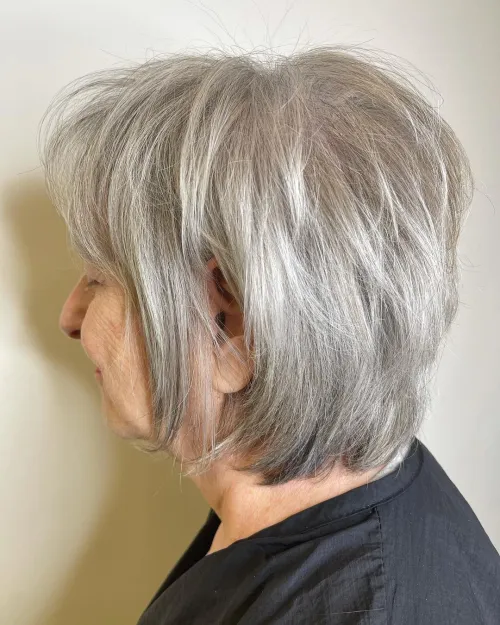 Blended Layers on Silver Hair
