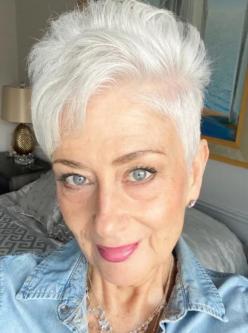 Bright and Soft Silver Hairstyle