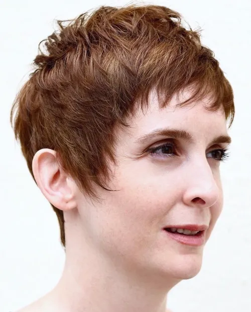 Caramel Brown Pixie Haircut