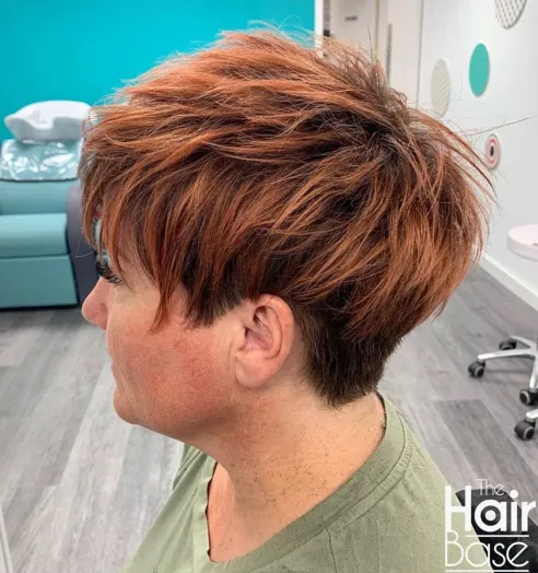 Choppy Copper Red Undercut Pixie