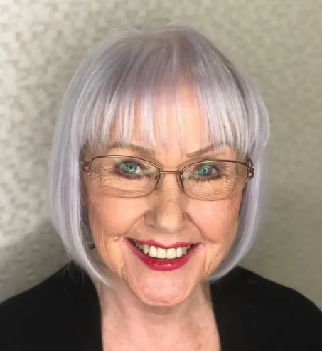 Classy Straight Gray A Line Bob
