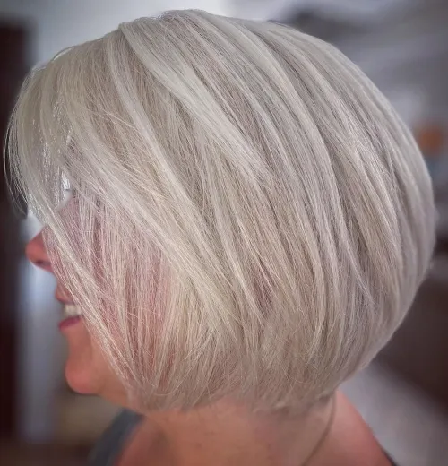 Cold Blonde Rounded Bob