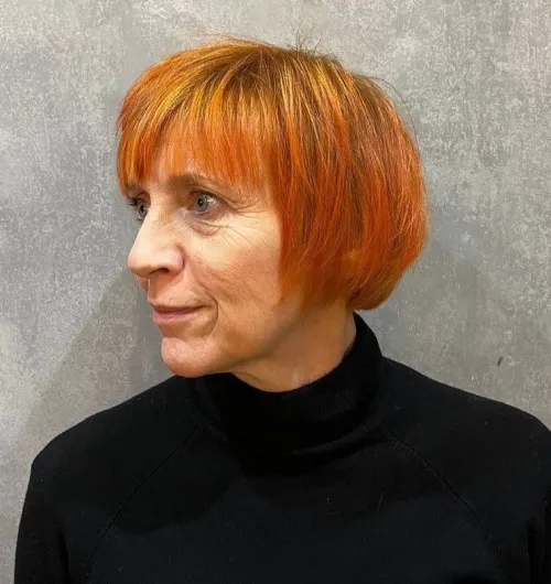 Copper Bob with Wispy Bangs