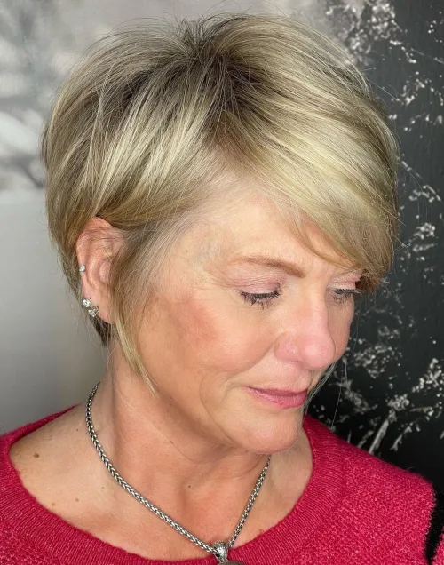 Cropped Pixie Cut with Side Bangs