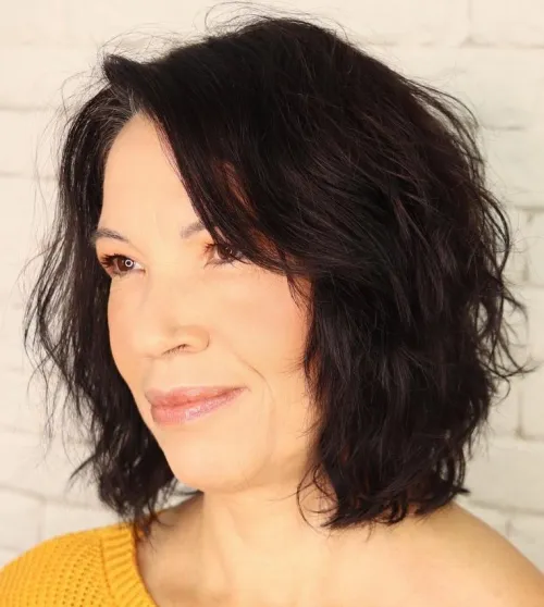 Dark Shoulder Length Bob