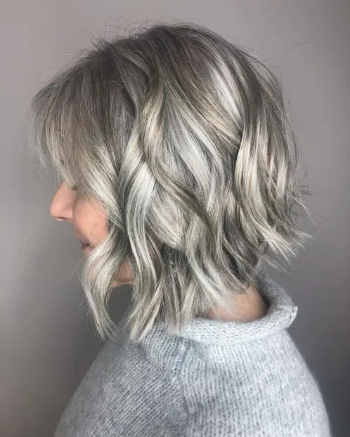 Disconnected Choppy Wavy Bob Over 40