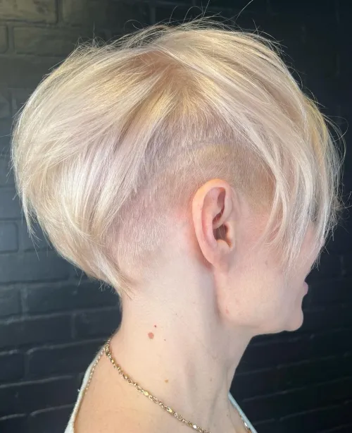 Edgy Undercut for a Blonde Pixie Bob