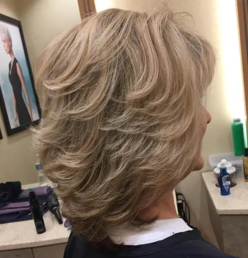 Feathered Blonde Bob