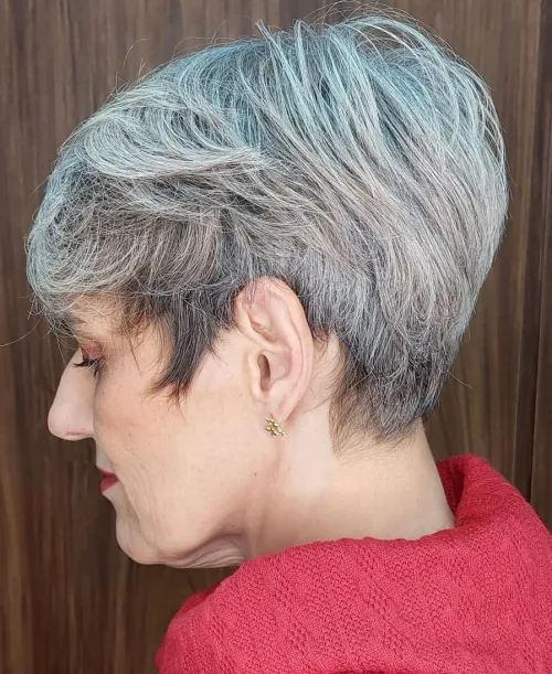 Gray Pixie Cut for Older Women