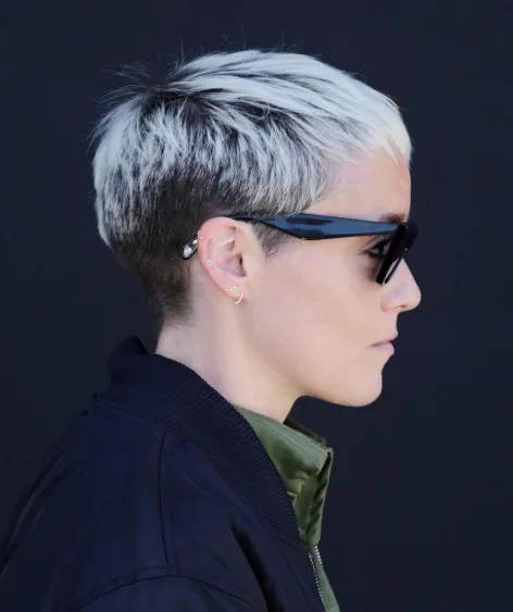 Half Blonde Half Black Short Pixie