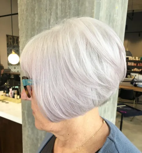 Jaw Length Silver Stacked Bob