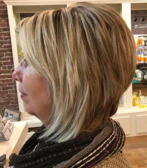 Layered Bronde Bob Over 50