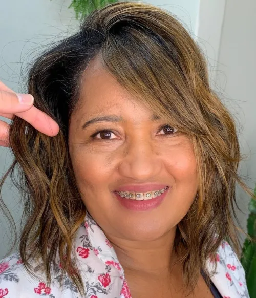 Long Bob with Brown Balayage Highlights