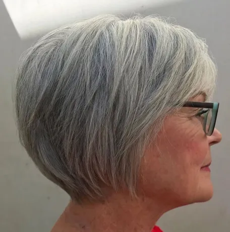 Long Layered Gray Pixie