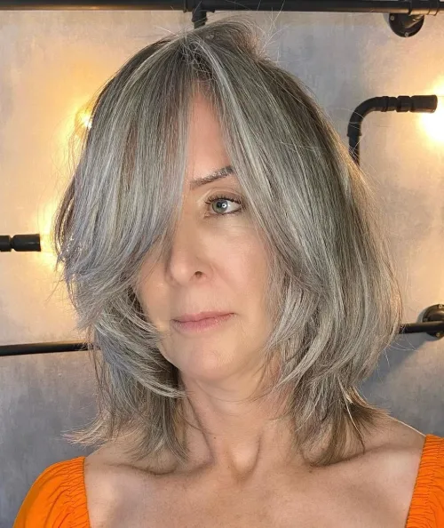 Long Layers and Swoopy Bangs