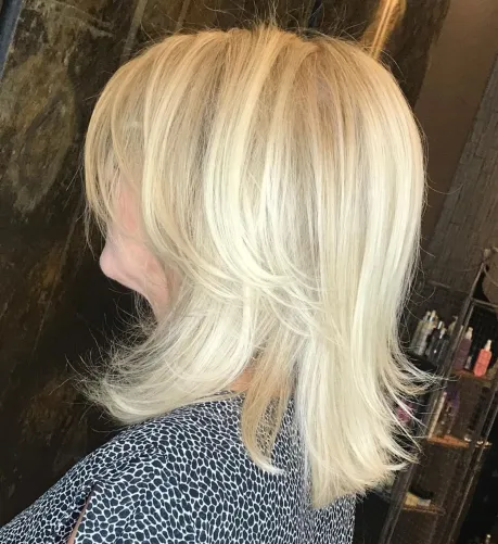 Medium Feathered Blonde Hairstyle