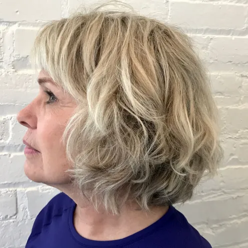 Messy Bob Cut for Thick Wavy Hair