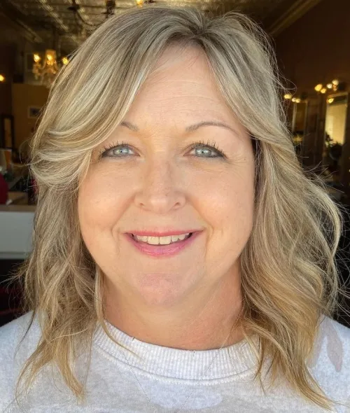Mid Length Cut with Side Bangs