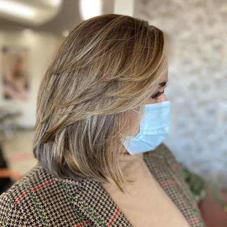 Mid Length Layered Cut for Thick Hair