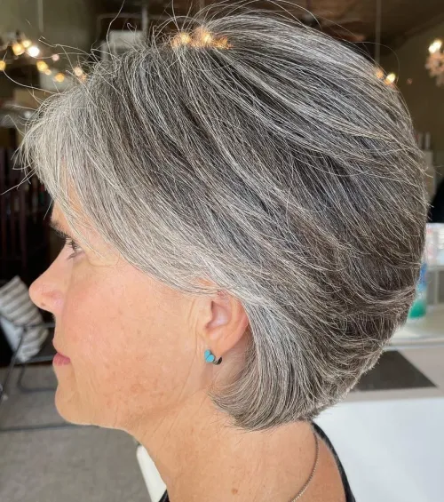 Neat Gray Stacked Bob