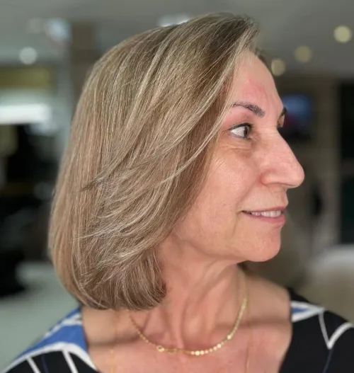 Neck Length Rounded Bob Cut