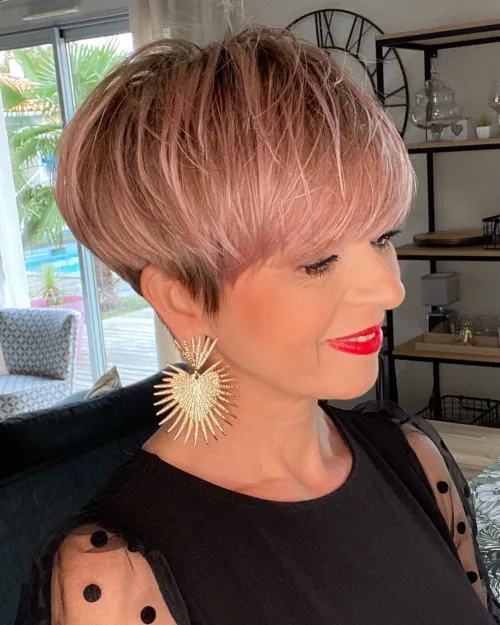 Pastel Pink Pixie Cut