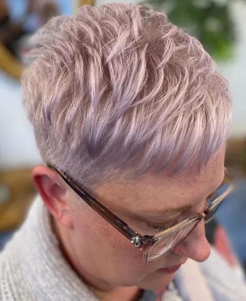 Pearl Blonde Pixie Cut for Thin Hair