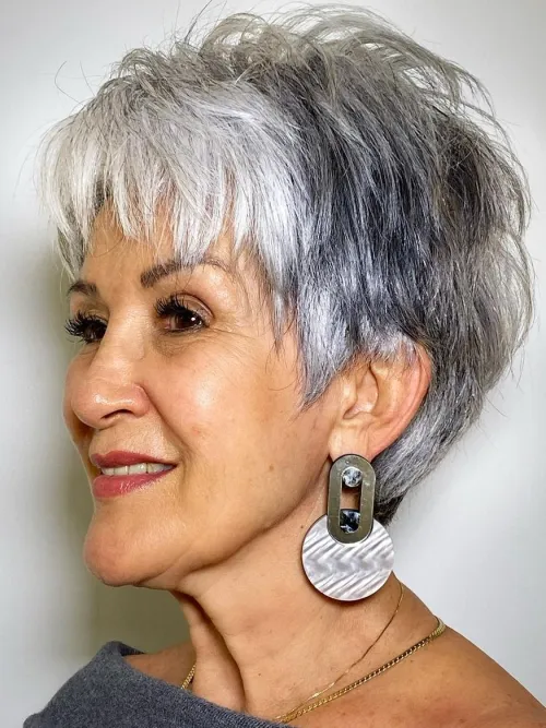 Pixie Cut with Shaggy Bangs