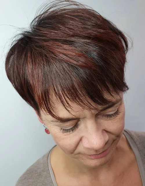 Pixie Hairstyle with Wispy Bangs