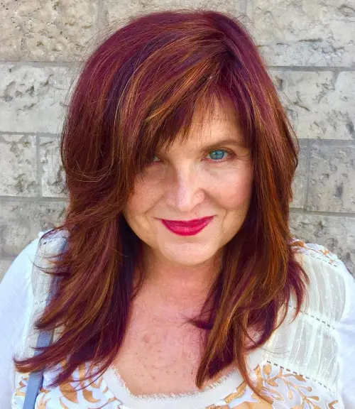 Red Layered Hairstyle