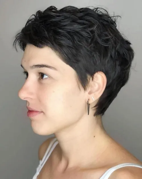 Rich Brunette Pixie for Wavy Hair