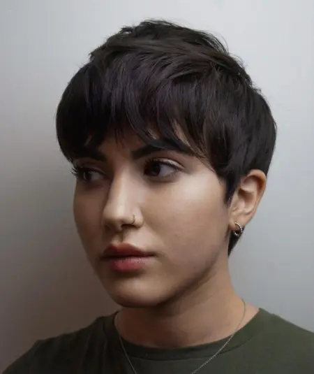 Round Razored Pixie Cut