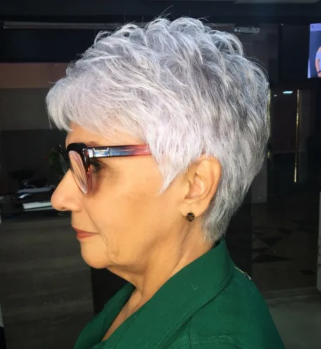 Ruffled Purple Tinted Gray Pixie