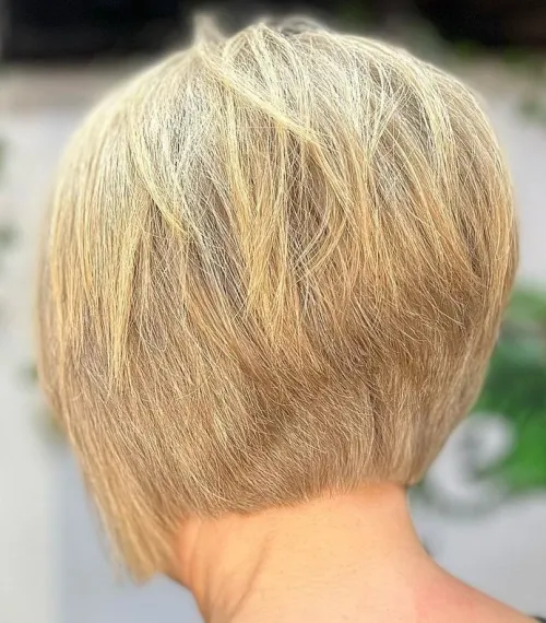 Sandy Blonde Stacked Bob
