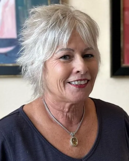 Shaggy Pixie Cut for Mature Women