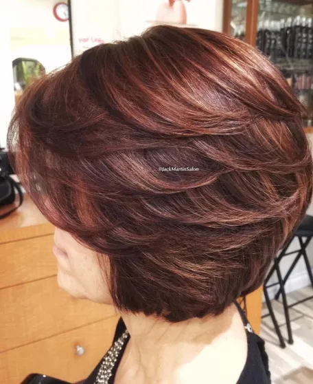 Short Auburn Bob with Layers