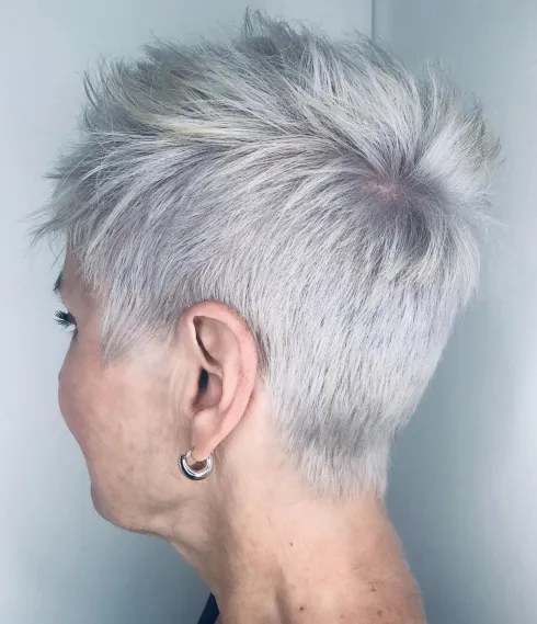 Short Bright Razored Pixie Over 50