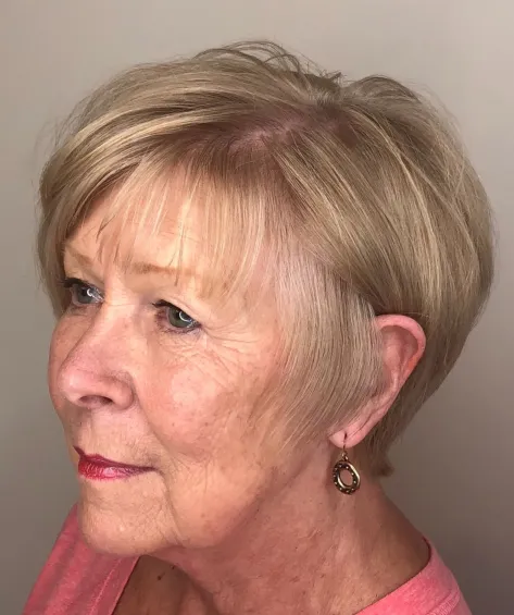 Short Dishwater Blonde Hairstyle Over 70