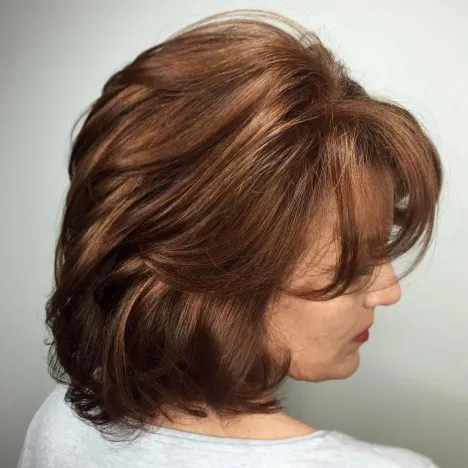 Short Hairstyle with Bangs for Ladies Over 40